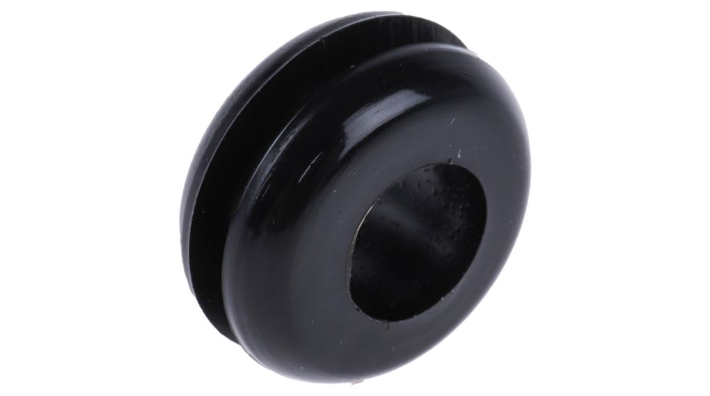 Kabeldurchführung, 6.4mm, Schwarz
